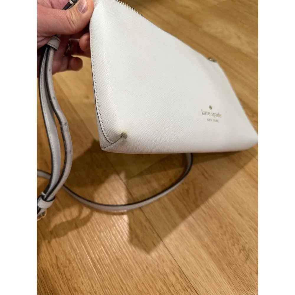 Kate Spade New York Light Blue Leather Crossbody Bag Light Gold Hardware Slim